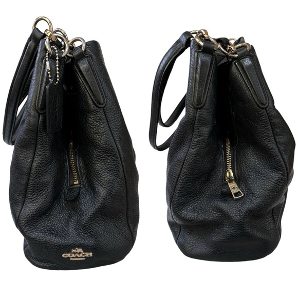 Coach Phoebe Pebbled Leather Shoulder Bag in Black F35723 - Picture 5 of 16